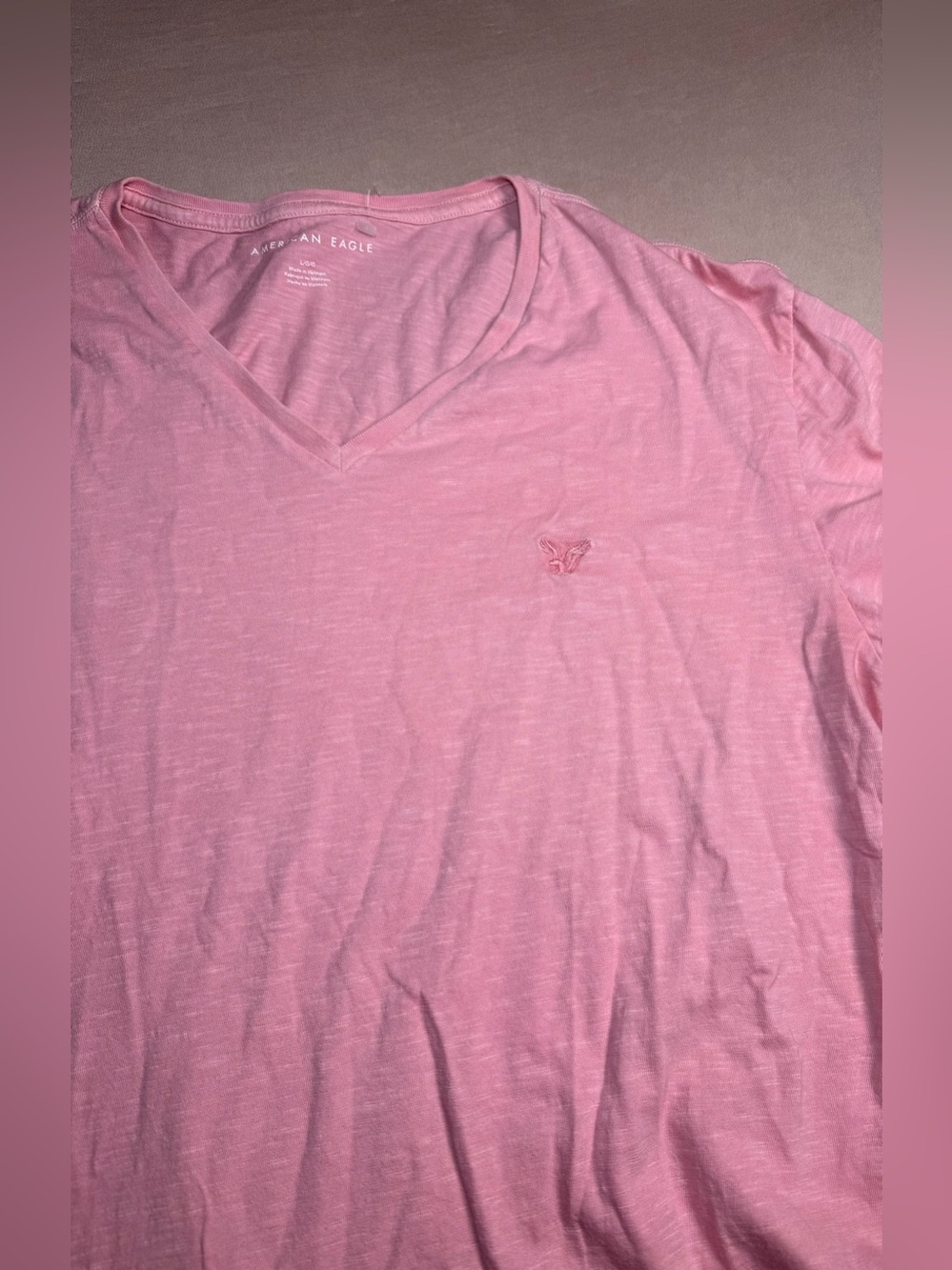 American Eagle Outfitters Women's Pink V Neck Short Sleeve Size L - Picture 2 of 8